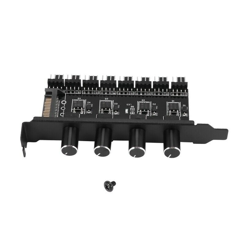 Pc 8 Channels Fan Hub 4 Knob Cooling Fan Speed Controller For Cpu Case d Vga PU8