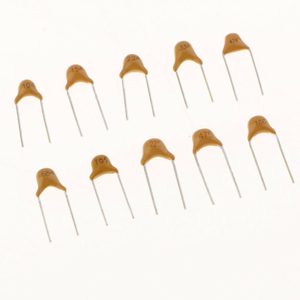500 Pieces Assortment Kits Monolithic Electronic Ceramic Capacitors 0.1uF ~ 10uF