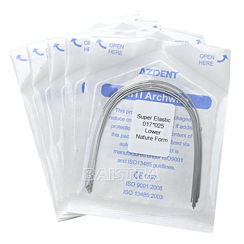 50X Dental Super Elastic Niti Arch Wire Rectangular 17X25 Lower Natural Form