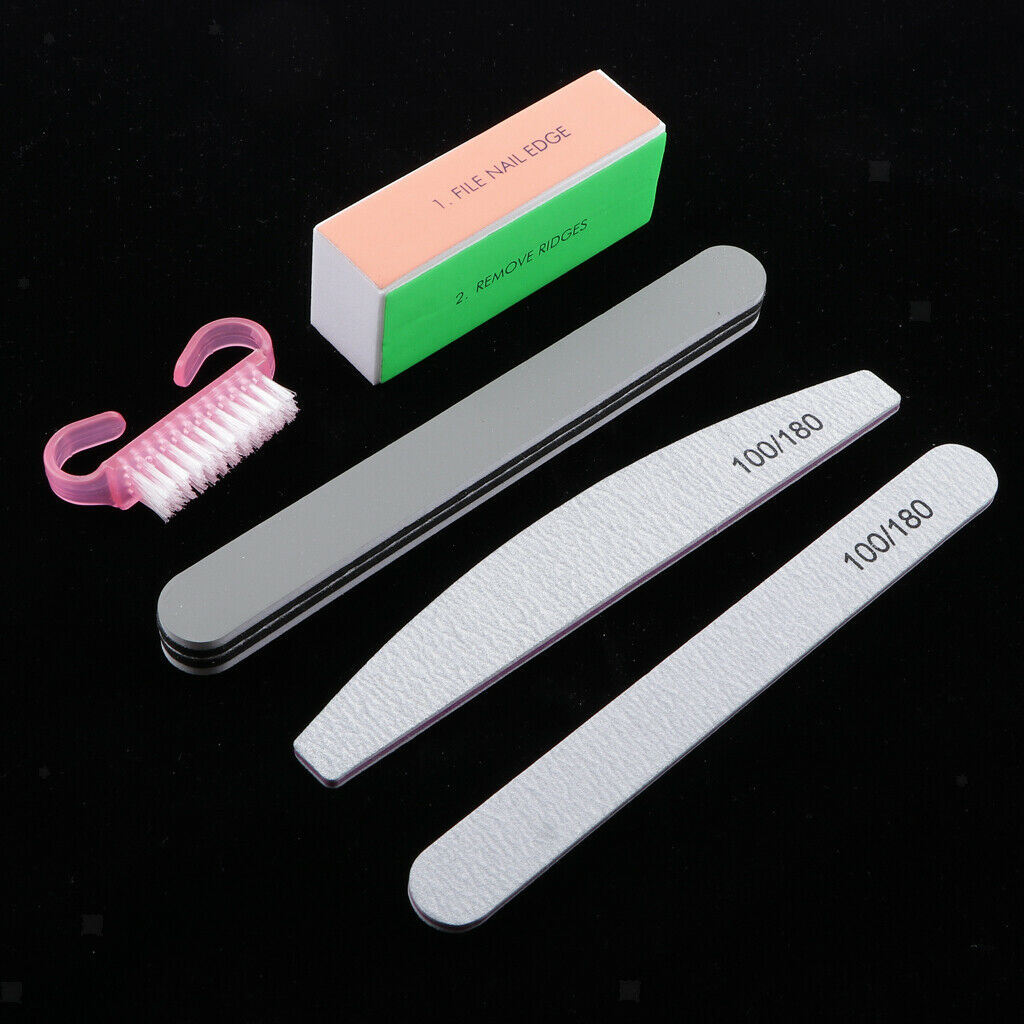 5 Pieces Nail Files Kit, Professional Manicure Pedicure Set Nail Buffers Nail