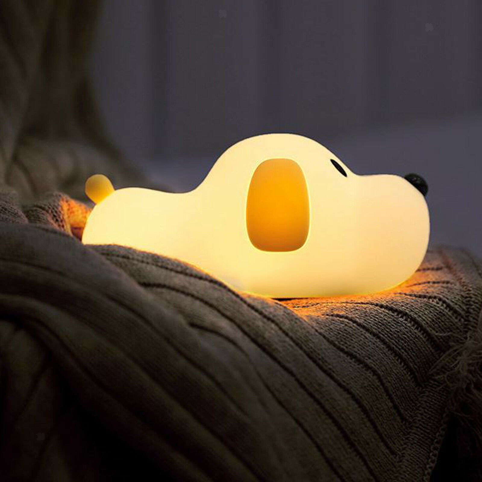 Cute Silicone Puppy Smart Touch Sensor LED Night Light Children Bedside Lamp