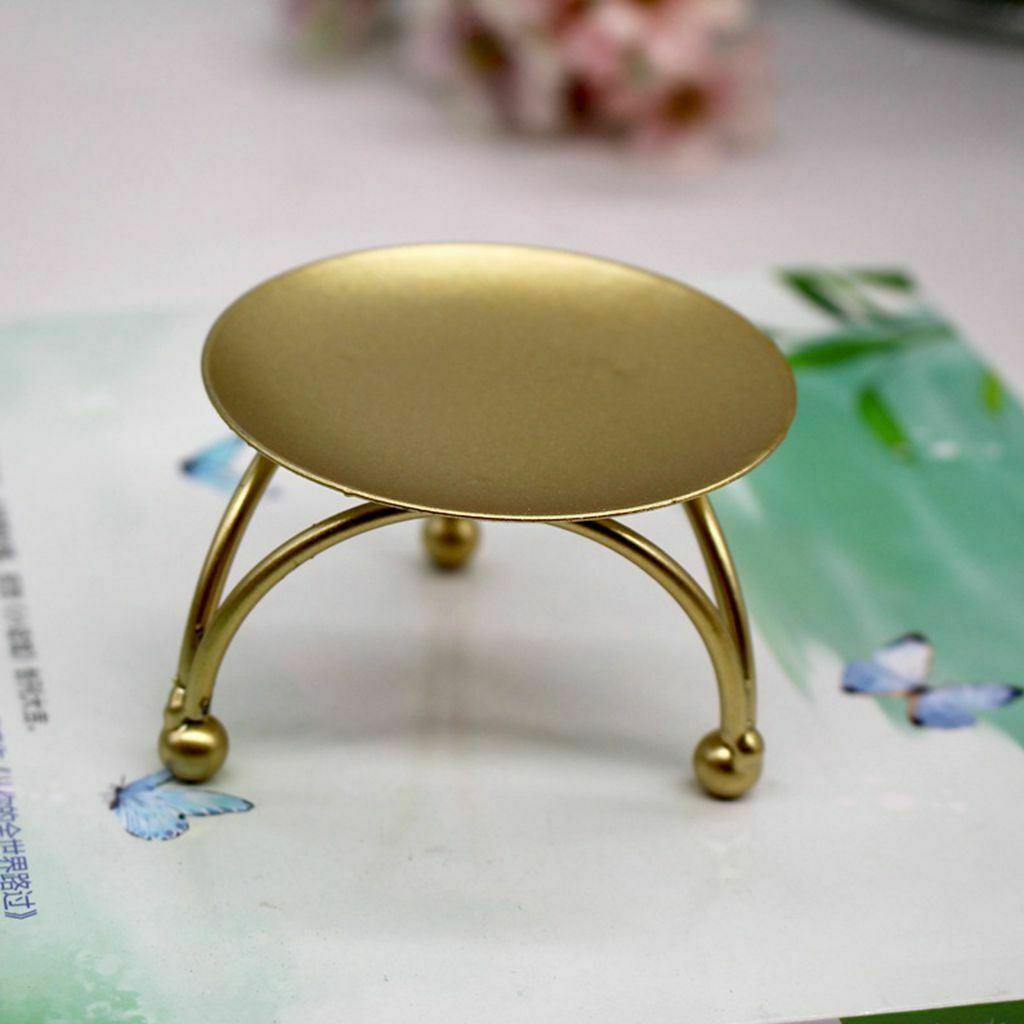 Metal Plate Candle Holder Round Decorative Candle Plate Stand Centerpiece