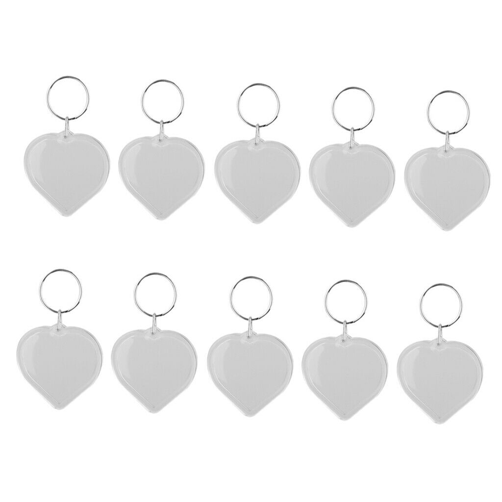 30PC Acrylic Key Ring Ketchain Picture Frame Keychain Blank Insert Photo