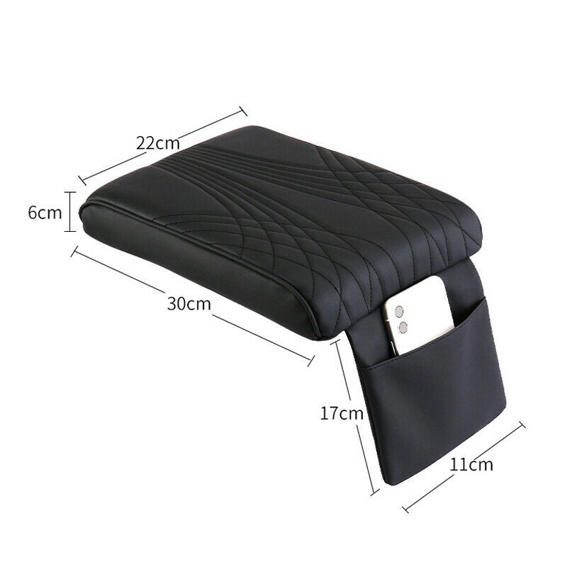 Car SUV PU Leather Center Console Elbow Support Rest Armrest Pad Pocket Heighten
