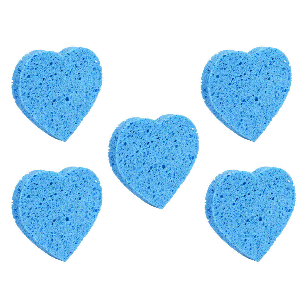 5Pcs Sponge For Cosmetic Use Makeup Removal Face Neck Eye Cleaning Pads Blue