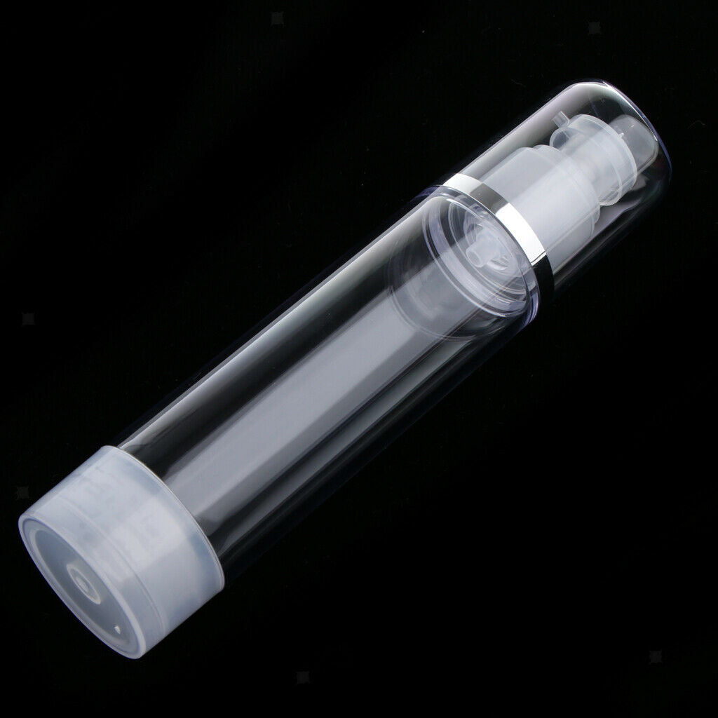 2PCS Portable Airless Bottle 100ml Cosmetic Treatment Pump Bottles Travel Empty