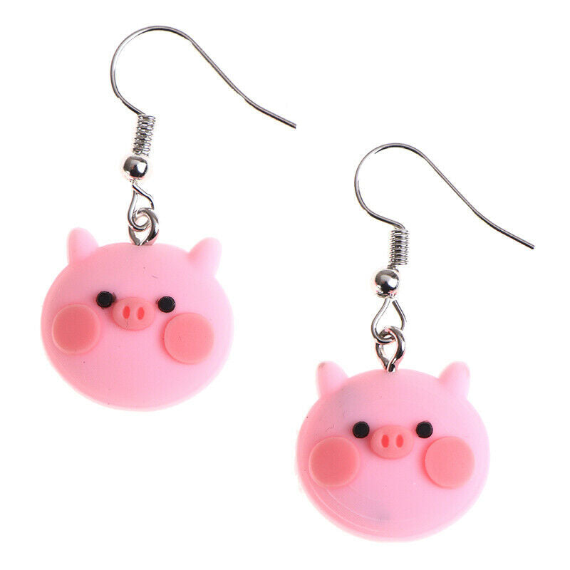 2Pcs/set New Fashion Pink Tender Pig Earrings Creative Simple And Cute Ea.l8