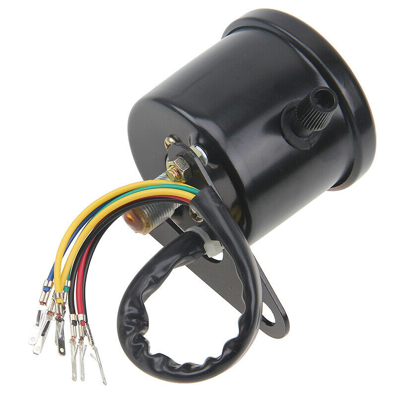 Black Motorcycle Odometer Speedometer Gauge Interface LED Back Light Universal