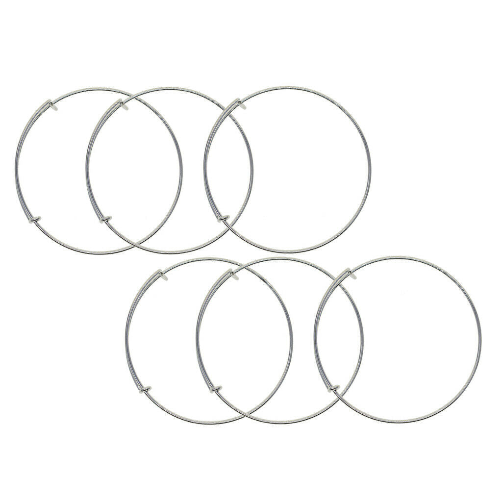 6 Pieces Brass Sliver Plated Adjustable Wire Bracelets