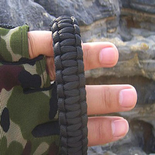Black Outdoor Climbing Rope Bracelet 7 Core Cords With Survival Whistle New