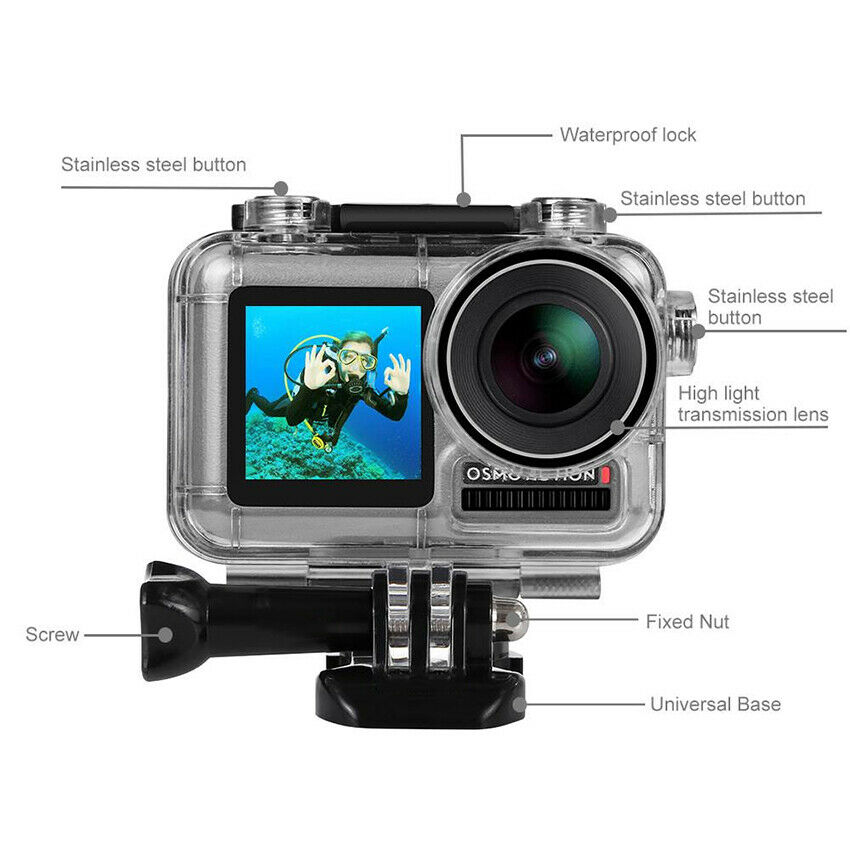 For DJI Osmo Action Sports Camera Diving Waterproof Underwater 40M Case Cover