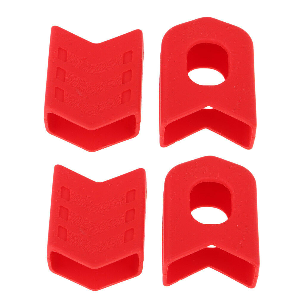 1 Set (4PCS) Bicycle Crank Protector Bike Cycling Crankset Protectors Red