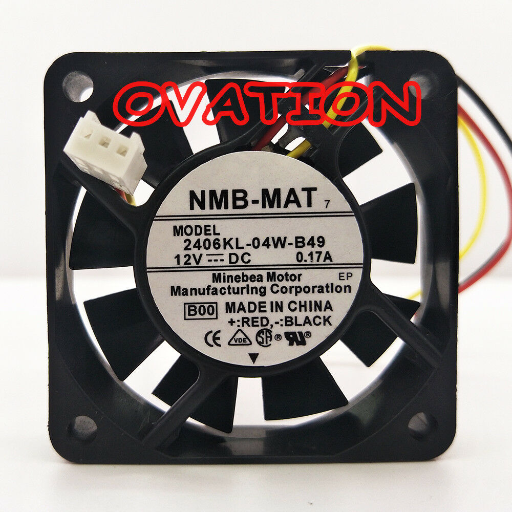For 1pcs NMB 2406KL-04W-B49 Fan 12V 0.17A 60*60*15MM