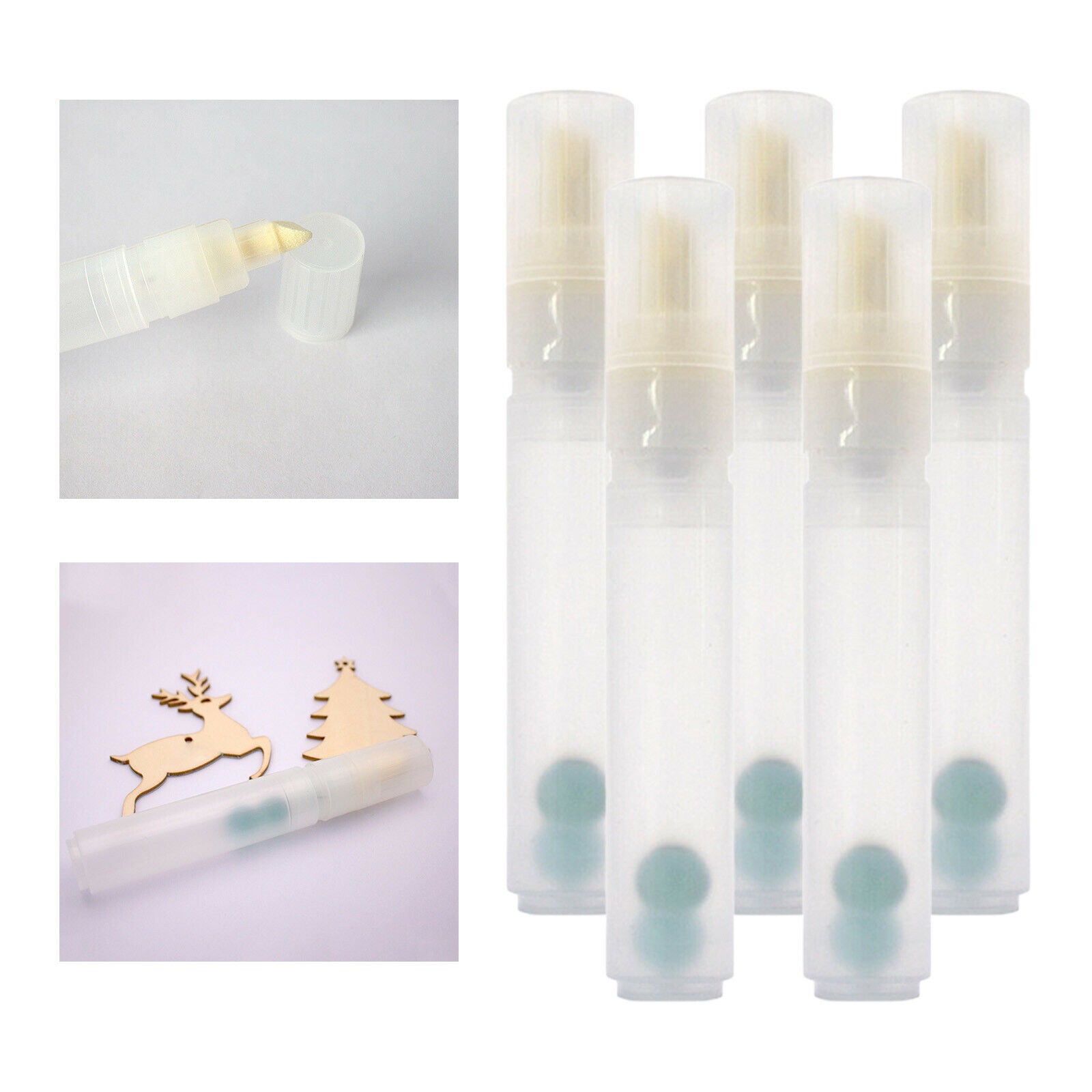 5x Empty Paint Pen Refill Cartridges Blank Tube Artists Marker for Painting