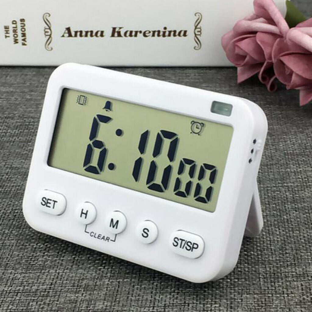 2pcs Digital Alarm Clock Vibration Countdown Timer for Kitchen Travel Baking