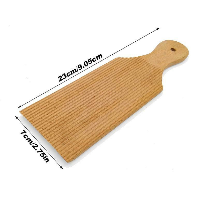 Gnocchi Pasta Plate Spiral Noodle Tool Wooden Butter Table Stripe Pattern Noodle