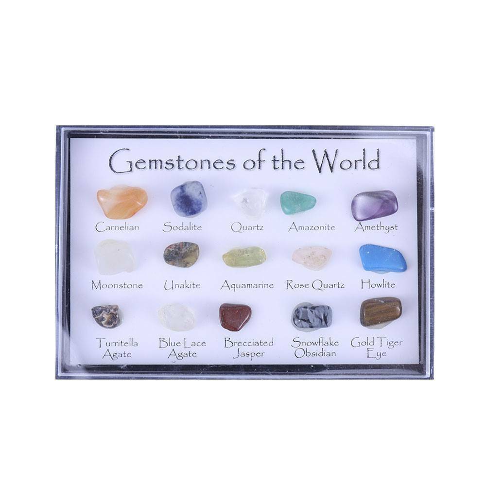 15 PCS/Set Mixed Healing Crystals Tumble Stones Chakra Gemstones Mineral XMAS