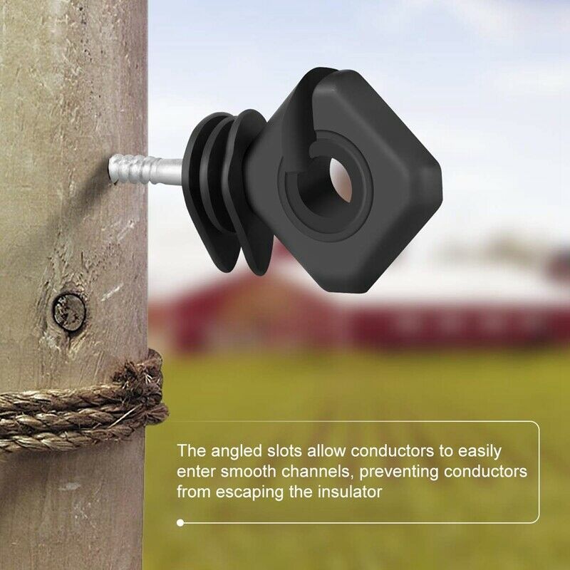 25Pcs Electric Fence Insulator,Screw-in Insulator Fence  for Wood Post,Black LZ7