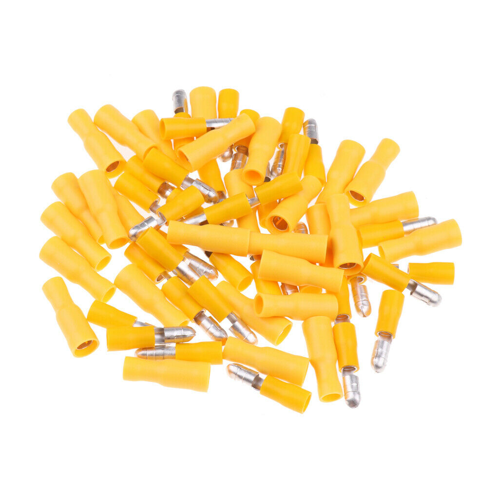 100 Pieces 12-10Gauge Insulated Wire Terminals Wire Crimp Connector Yellow