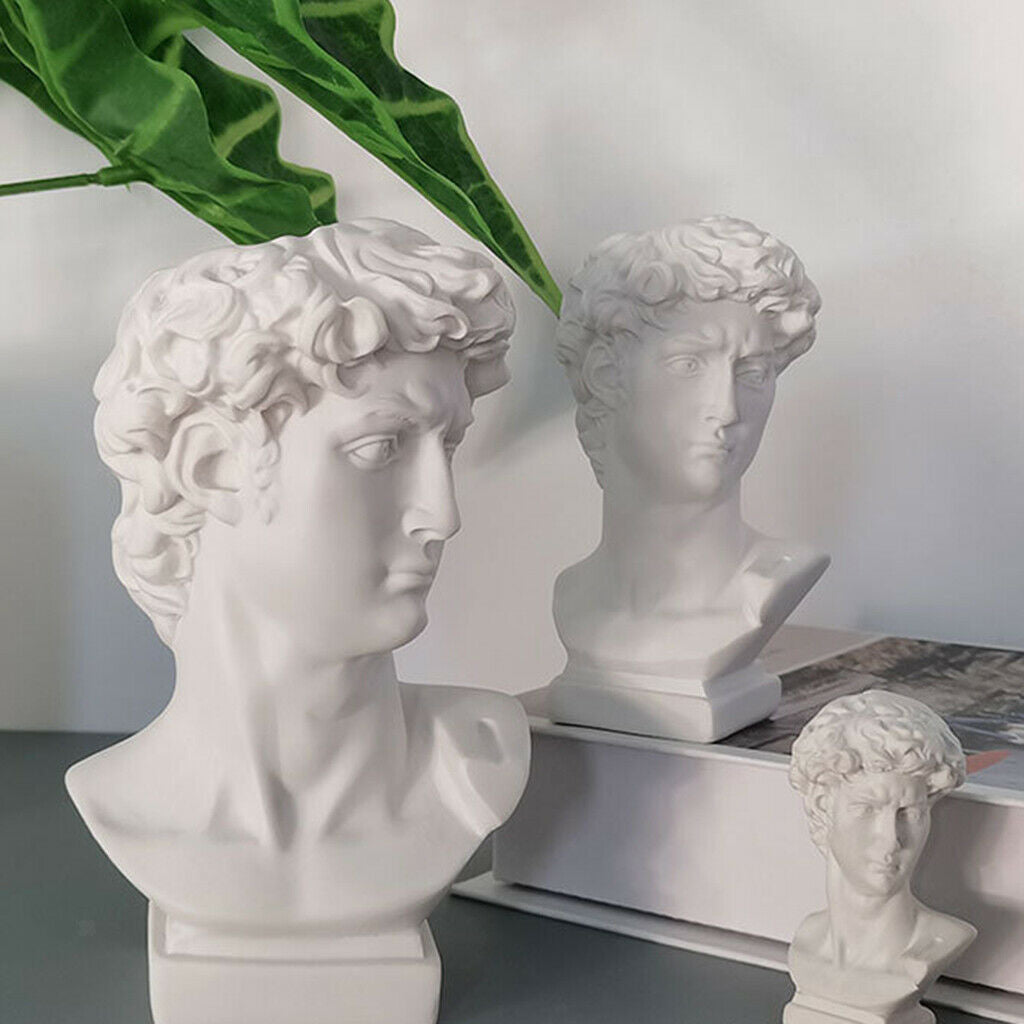 2x Unique David Sculpture Statues Makeup Brush Holder Up Brushes Flower Vase