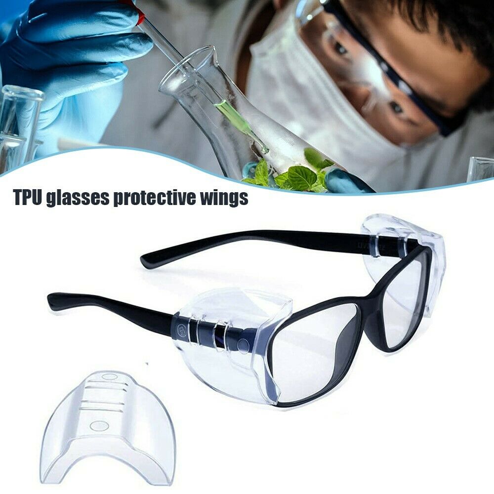 2pcs Eye Glasses Side Shield Set Flexible Slip On Eyeglasses Protector HQ LIN