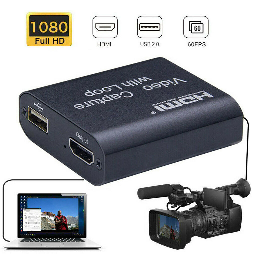 1080P HDMI USB 2.0 Video Capture Card + HDMI to 3 RCA AV Converter Adapter