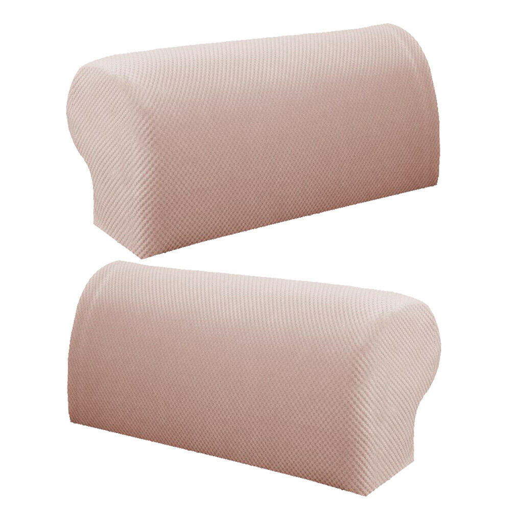 2 Pairs Thickened  Furniture Sofa Armrest Covers Protectors with Flannel Checked