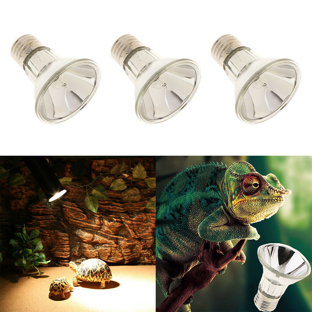3pcs E27 Reptile Halogen Spotlight Full Spectrum UVA UVB Heating Light 25W