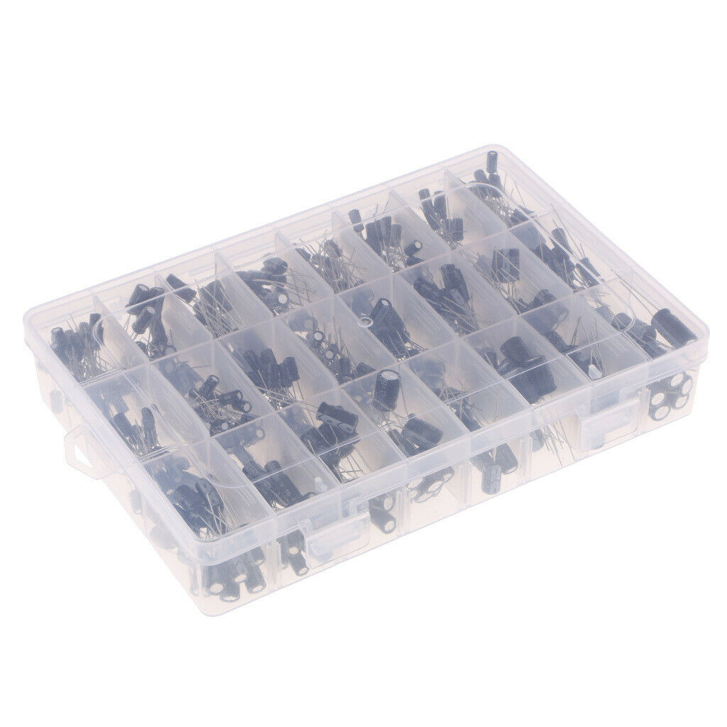 500pcs 0.1uF~1000uF Electrolytic Multilayer Capacitor Assortment with Box