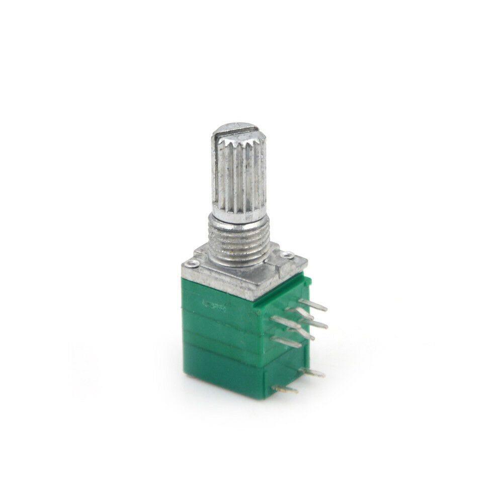 8Pin Knurled Shaft Double Linear B 50K ohm Rotary Potentiometer RV097NS Pip WF