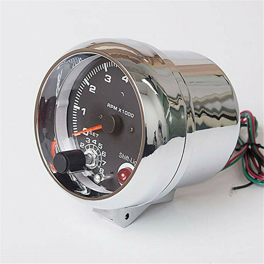 DC 12V 3.75" 7 LED Backlit Car Tachometer Gauge For 4, 6 and 8 Cylinder Engines