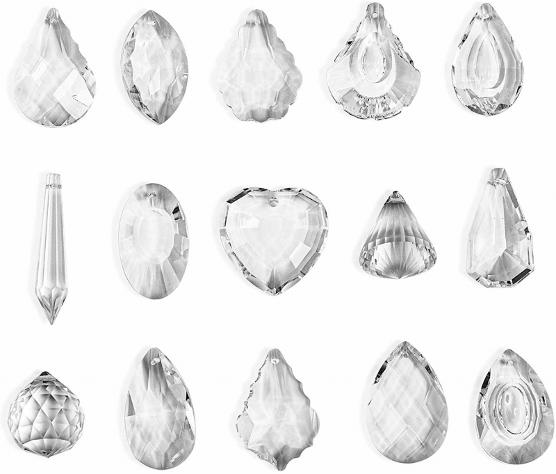 15pcs Clear Crystal Chandelier Pendants Balls Prisms Sun Catcher Crystal Prisms