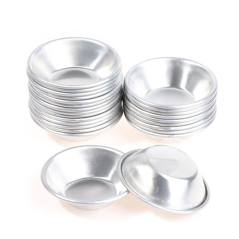 25Pcs Aluminum Alloy Egg Tart Molds Round Shape Cupcake Mini Pie Baking MoldsI7