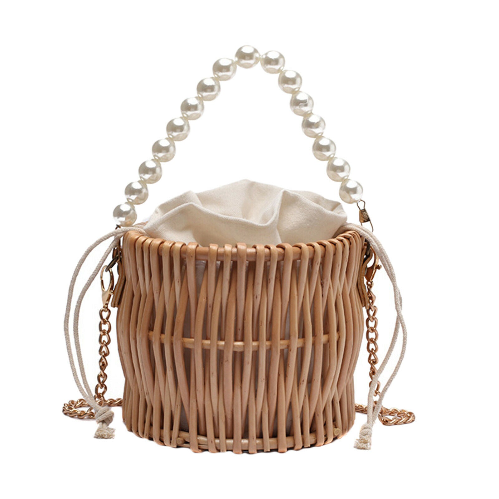 Rattan Straw Bag Boho Crossbody Handbag Shoulder Bags Bucket Bag Fashion