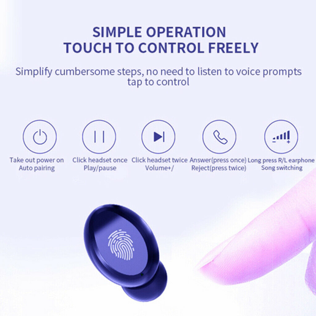 2 Pack Bluetooth Earphone Headphones TWS Earbuds LED Power Display Headphone