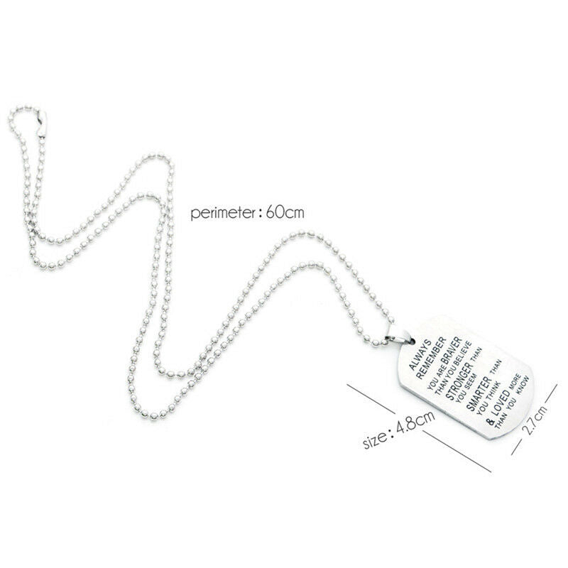 Always Remember You Are Braver Than You Believe Hot Jewelry Pendant Necklace  Kt