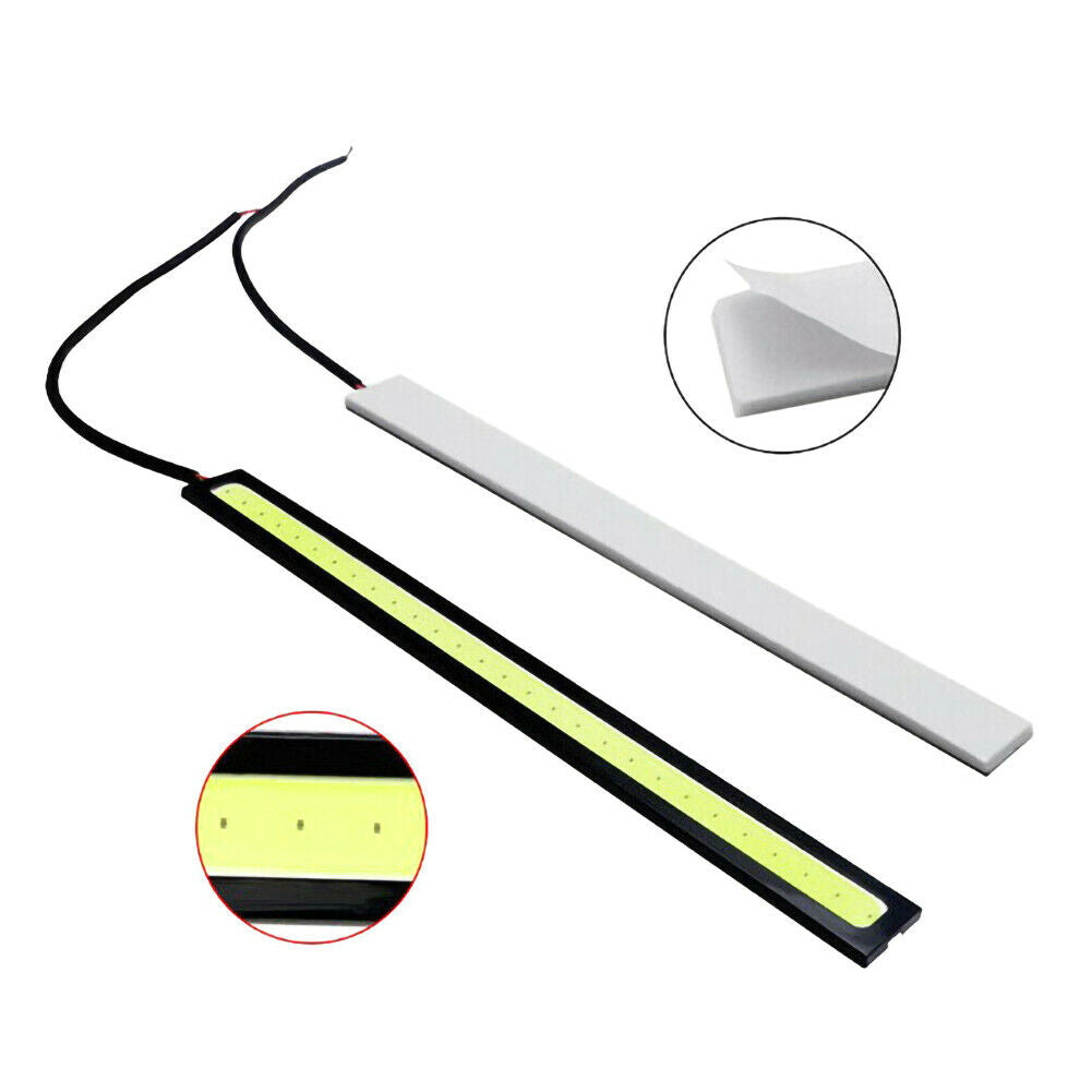 10PCS 12V LED STRIP DRL DAYTIME RUNNING LIGHT FOG COB CAR LAMP DRIVING WHITE