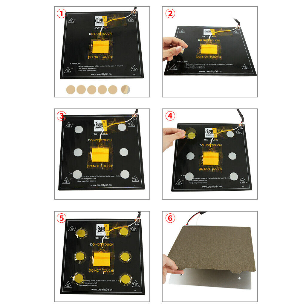 Heat Bed Platform Build Surface Plate+6x Magnetic Blocks for Ender 3 3S 3Pro