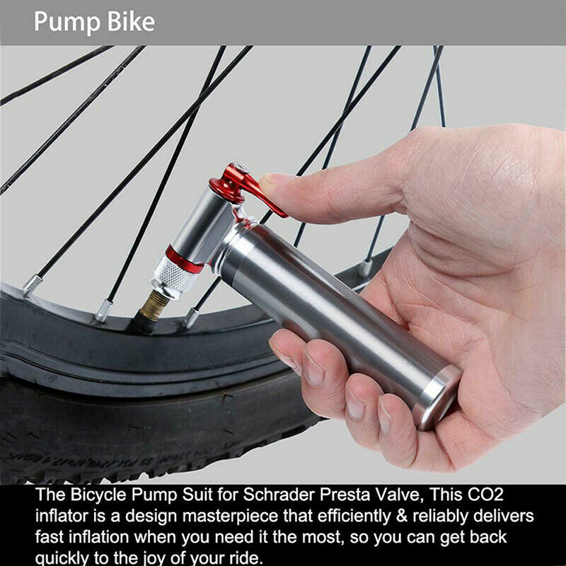 Bicycle Tire Mini Air Pump CO2 Inflator Cycling Bike Ball Balloon Hand Pump Head