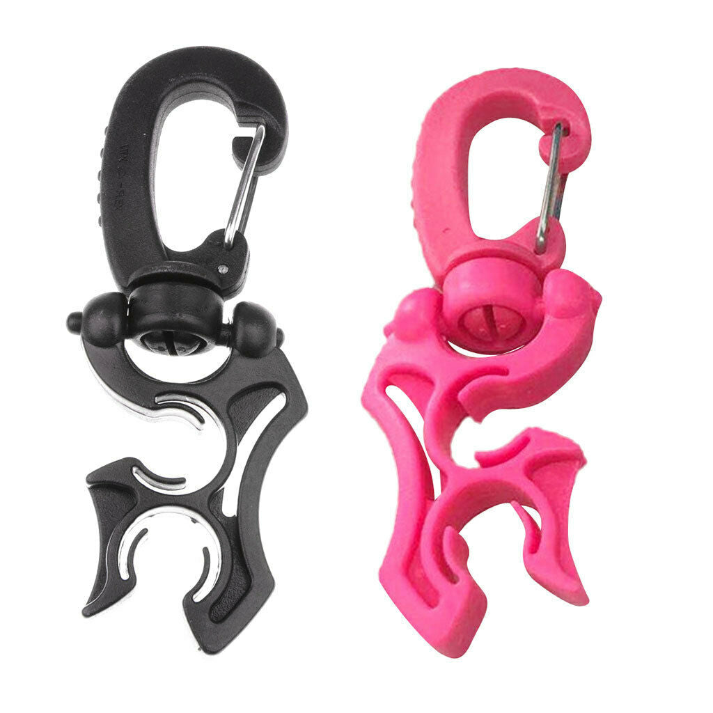2X Scuba Diving BCD Dual Hose Holder Retainer with Rotatable & Foldable Spring