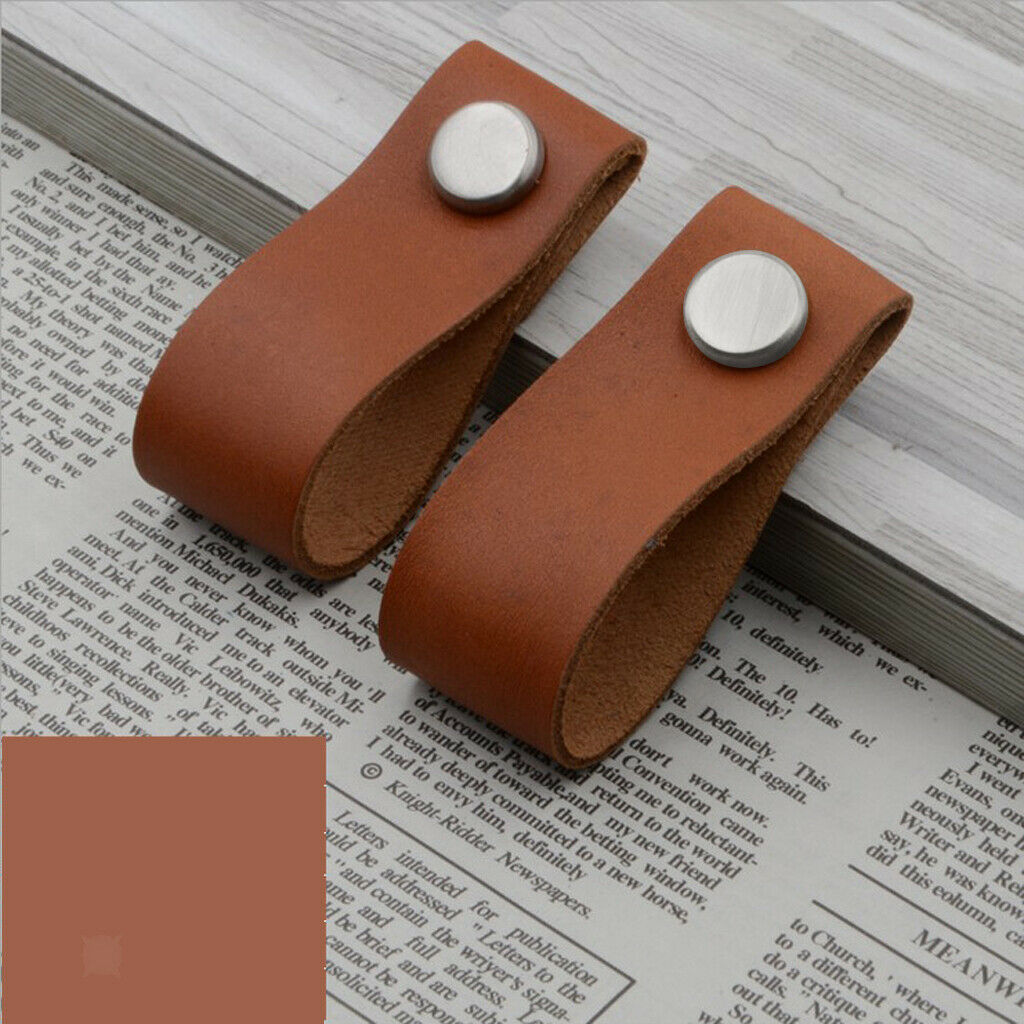 12x Handmade Leather Cabinet Door Handle Pulls Knob Drawer Kitchen Pull Knob