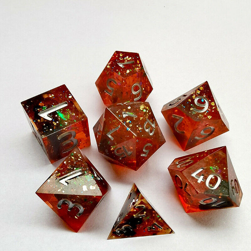 7PCS Handmade Number Dice Set for D&D Dungeons and Dragons Table Ga WLDFAU
