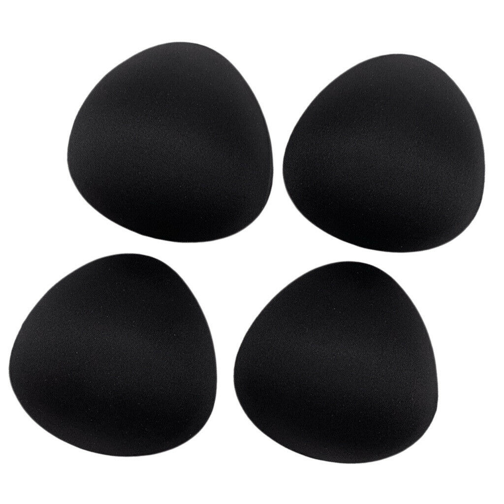 2X 2 Pairs Female Bra Pad Inserts Push Up Sponge for Swimwear Sportwear Black