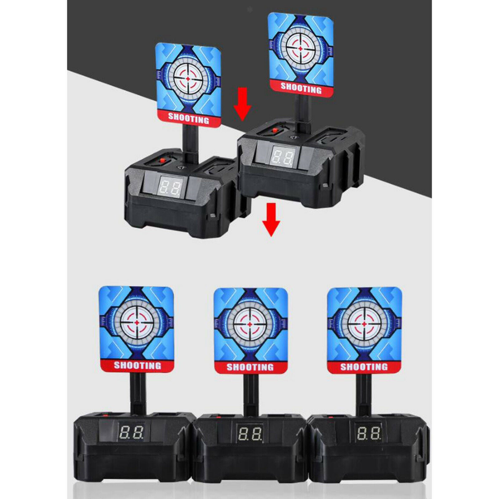 Auto Electric Shooting Scoring Target with Light Sound Effect Outdoor Games