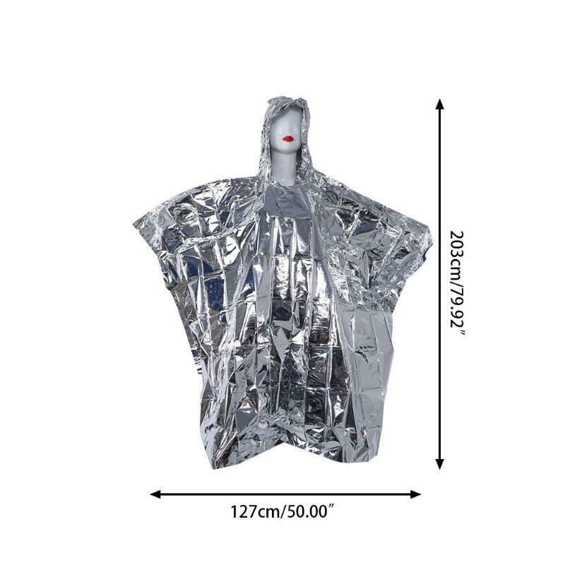 Multi-functional Foil Poncho Raincoat Waterproof Outdoor Survive Rescue Blanket