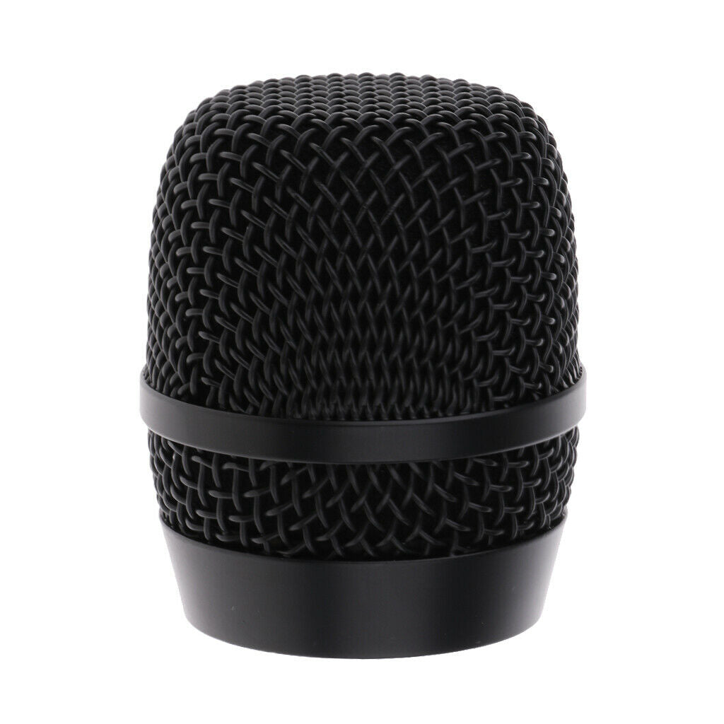 Practical 2x Steel Mic Grill Ball Heads Black for BBS Wireless Microphone Parts