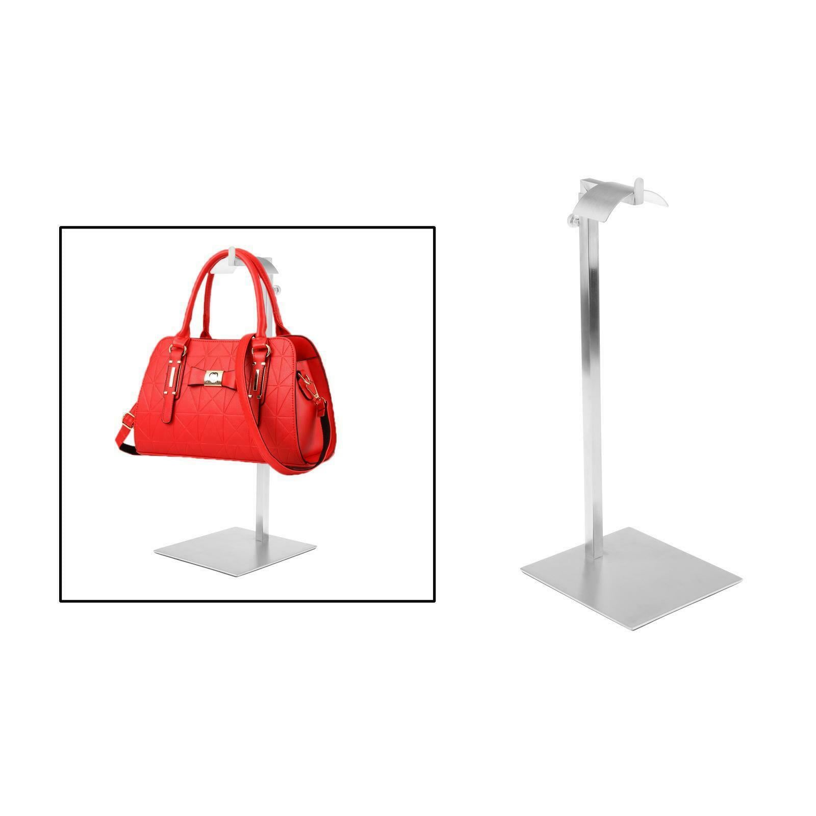 Polished Stainless Metal Women Handbag Display Rack Stand Holder Adjustable