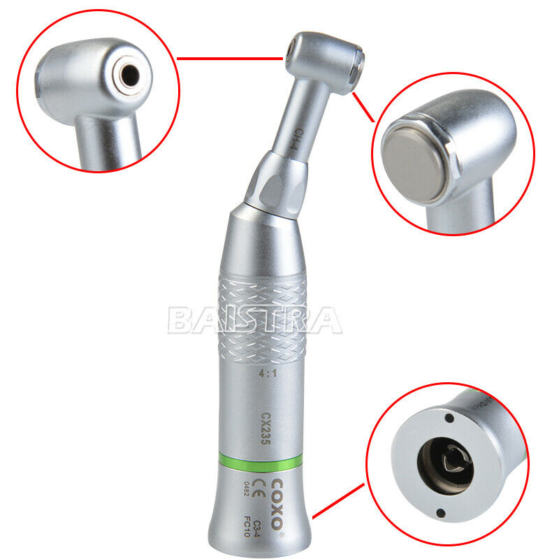 Dental 4:1Reduction Low Speed Contra Angle Push Button Handpiece COXO CX235 C3-4