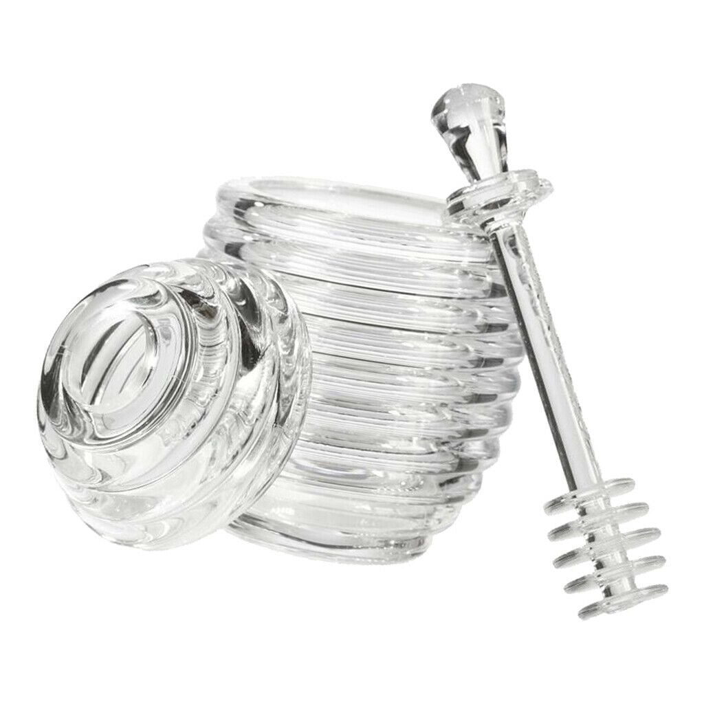 transparent honey jar with stir stick kitchen honey container