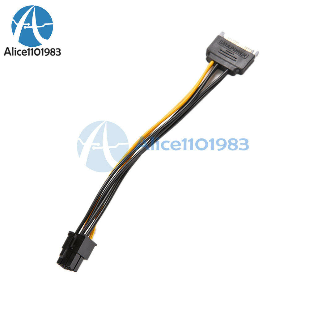 SATA 15 Pin Male to 6 Pin PCI-Express PCI-E Card Power Adapter Cable 20cm Gift